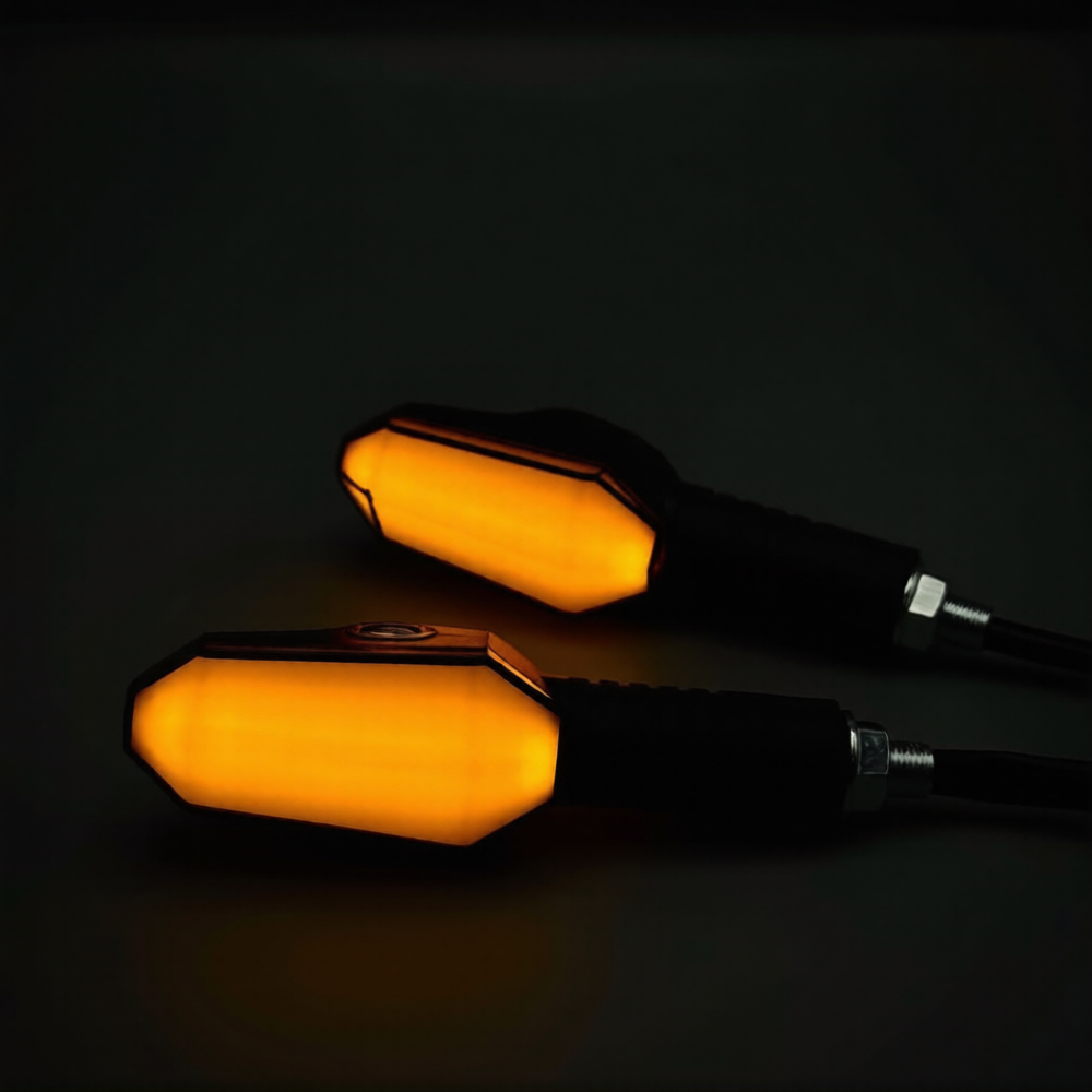 2PCS RGB Multi-Color LED Motorcycle Indicators | Universal Bike Turn Signal Lights
